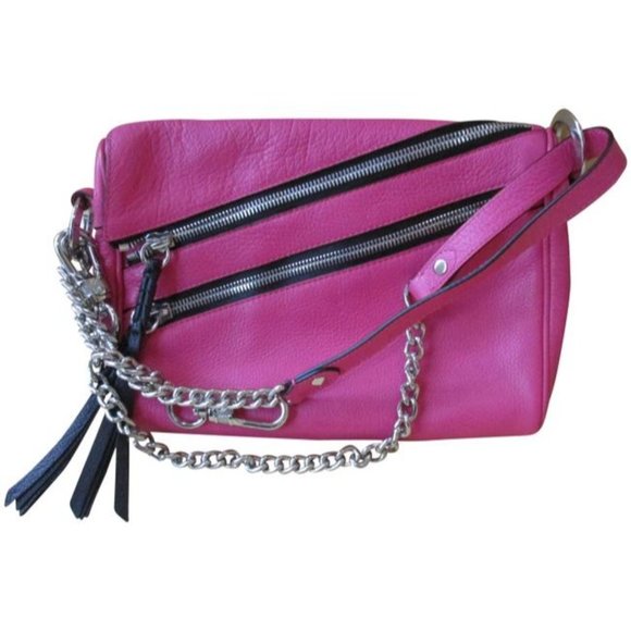 *OrYANY Pebbled Neon Pink Leather Crossbody Bag - Picture 1 of 8